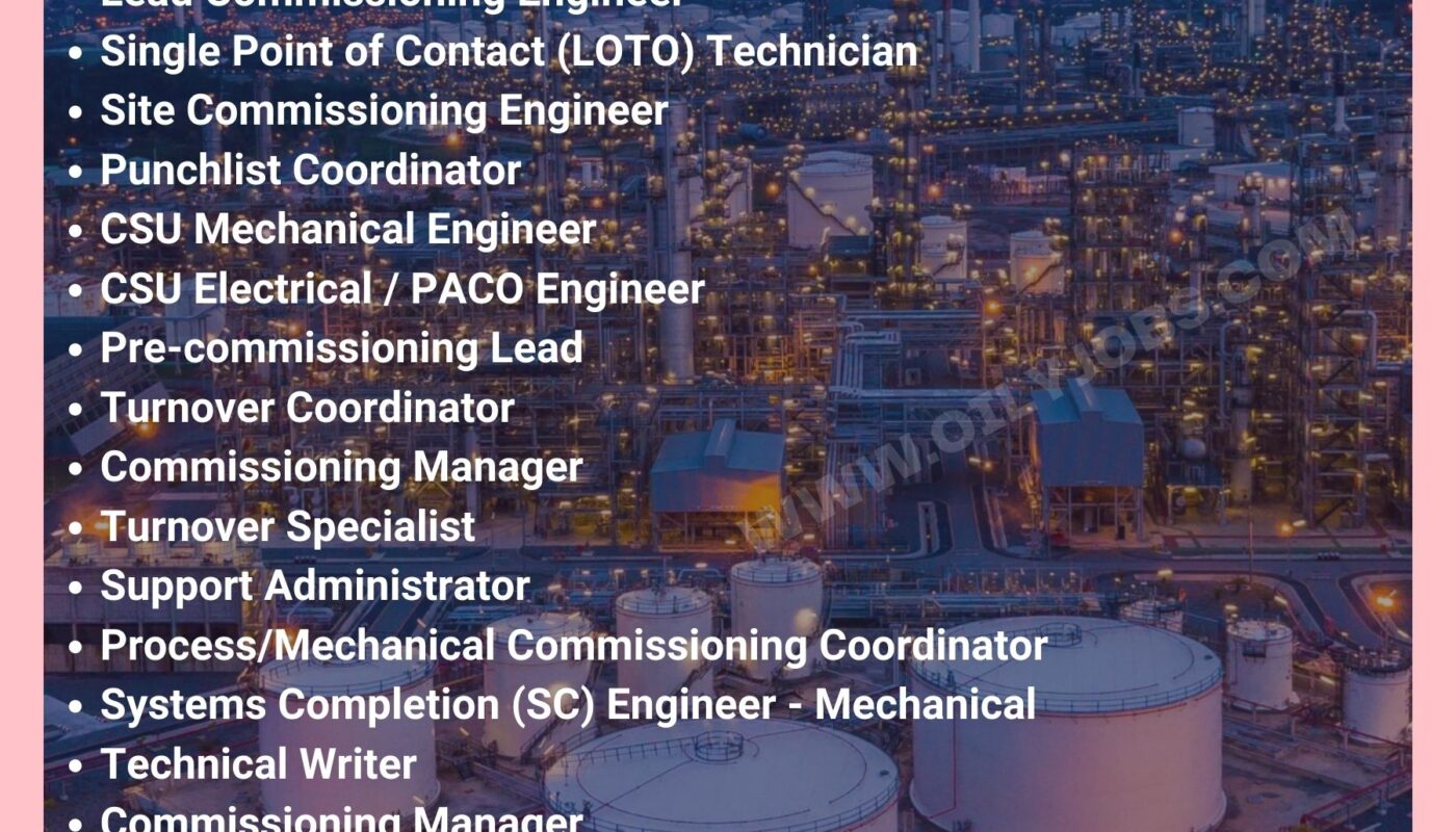 Oil & Gas Commissioning Jobs Worldwide