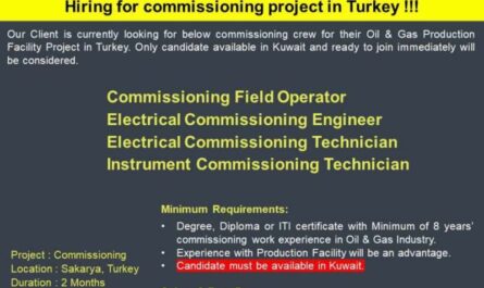 Oil & Gas Commissioning project Jobs Turkey