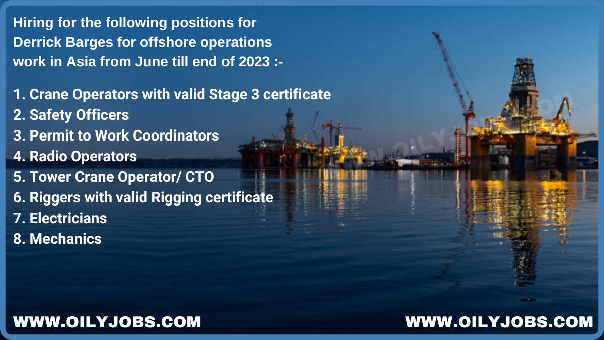 offshore operations and Drilling Jobs Asia