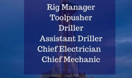 Toolpusher Driller Chief Electrician Mechanic Jobs