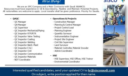 Saudi ARAMCO Oil & Gas industry Pipeline Projects Jobs