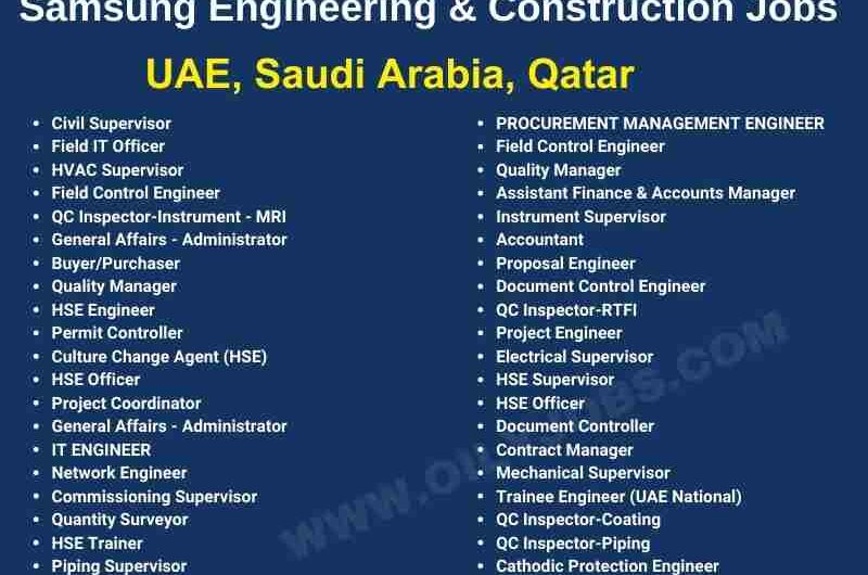 Samsung Engineering & Construction Jobs Middle East