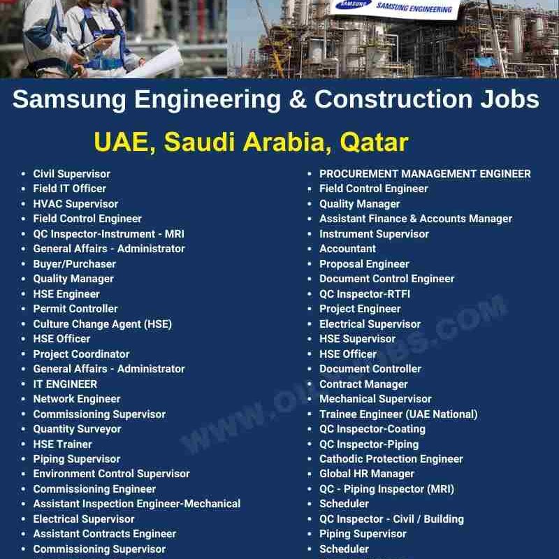 Samsung Engineering & Construction Jobs Middle East