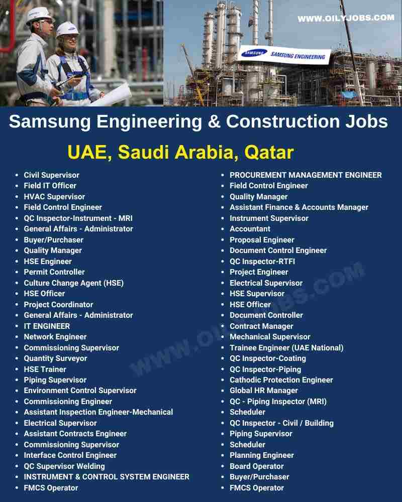 Samsung Engineering & Construction Jobs Middle East