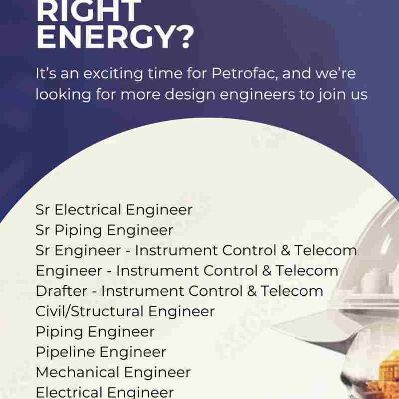 Petrofac Oil & Gas design engineers Jobs