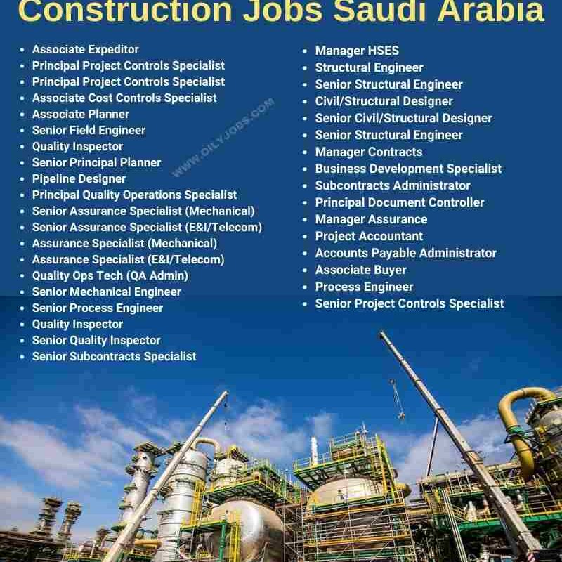 Oil & Gas Engineering and Construction Jobs Saudi Arabia