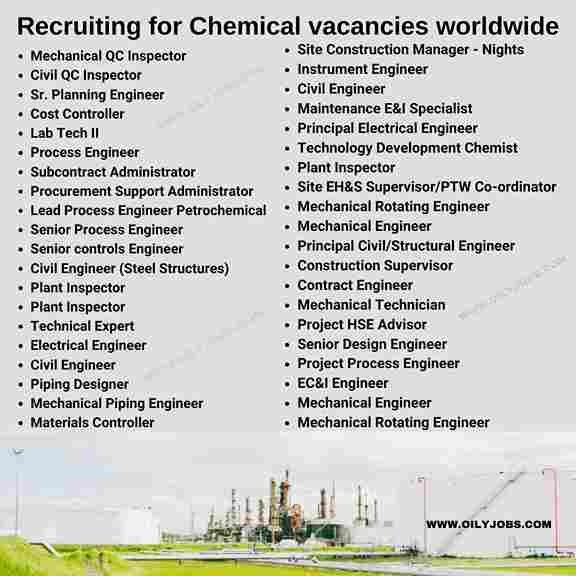 NES Fircroft Petrochemical sector Vacancies worldwide