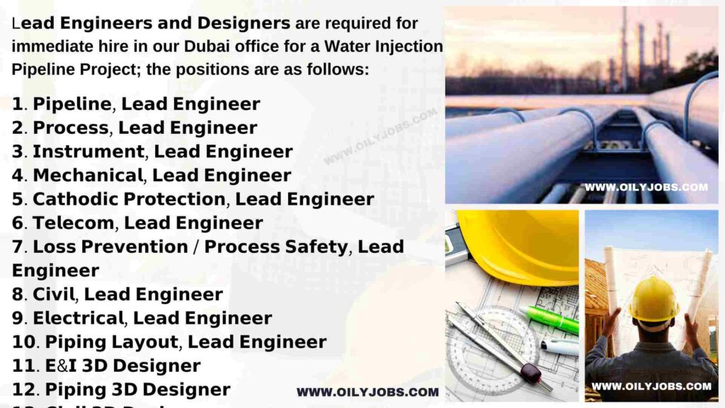 Water Pipeline Project Designers and Engineers Jobs UAE