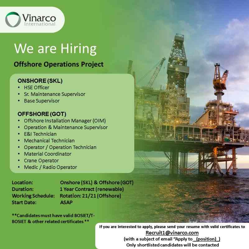 21/21 Rotation Offshore Onshore Jobs