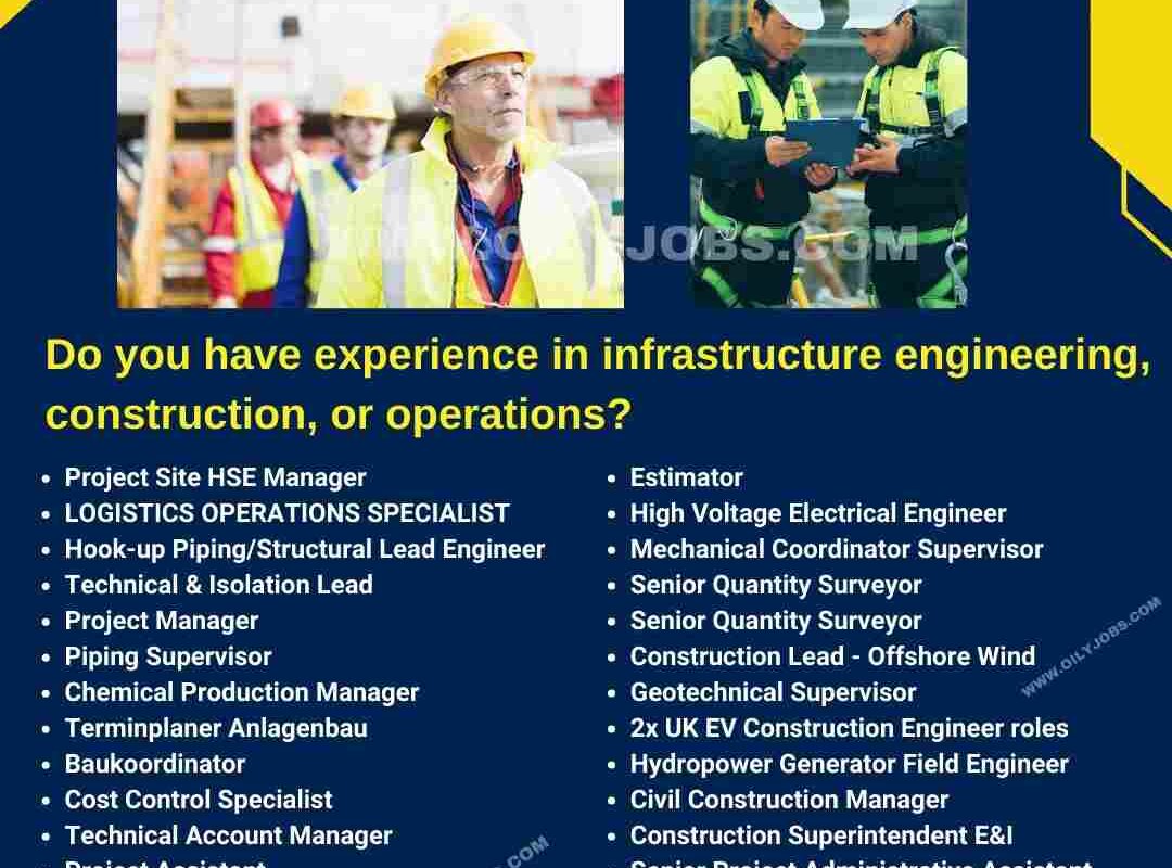 Infrastructure engineering Construction operations Jobs worldwide