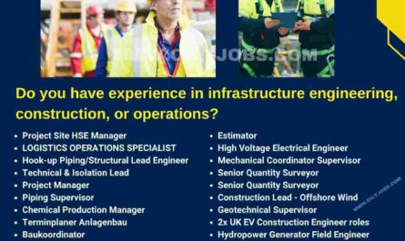 Infrastructure engineering Construction operations Jobs worldwide