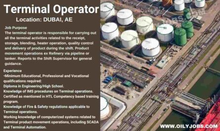 Oil & Gas Terminal Operator Job DUBAI UAE