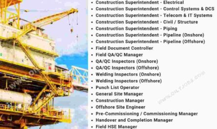 Oil & Gas Onshore Offshore PMC Project Construction Commissioning Jobs Indonesia