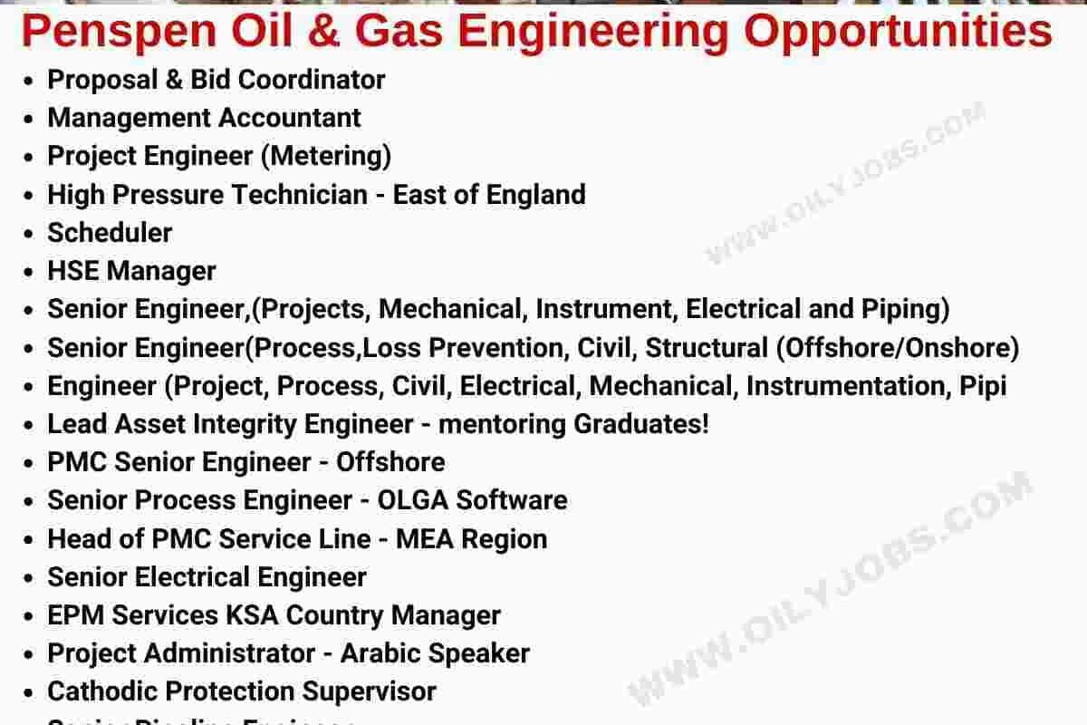 Penspen Oil & Gas Engineering Opportunities