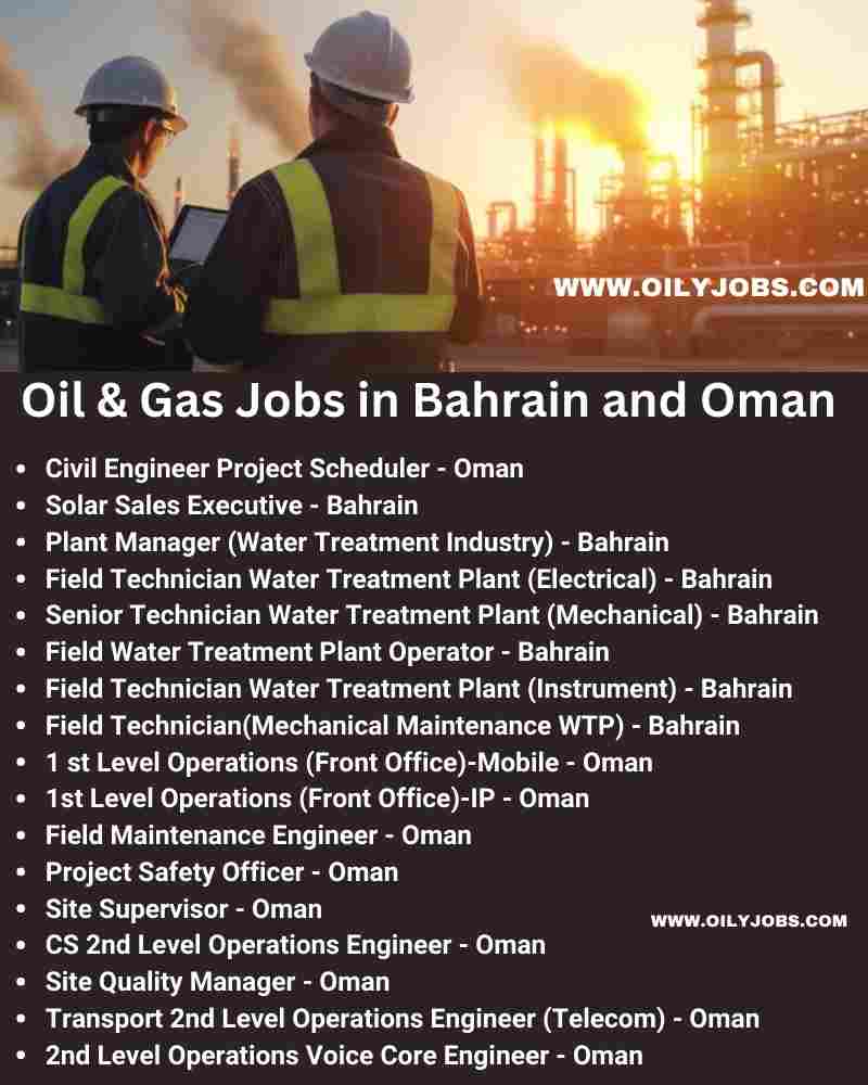 Oil & Gas Jobs in Bahrain and Oman