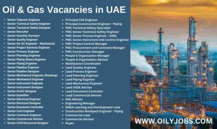 Oil & Gas Vacancies in UAE