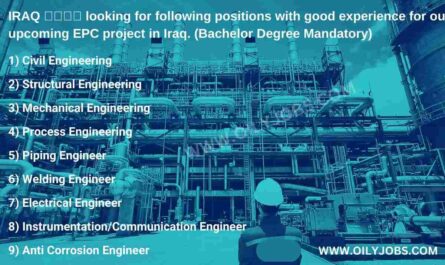 IRAQ EPC project Engineering Jobs