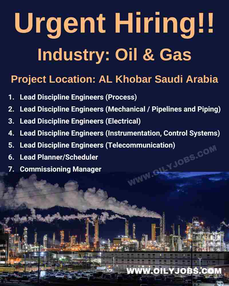 Oil & Gas Industry Process Mechanical Electrical Instrument Jobs Saudi Arabia