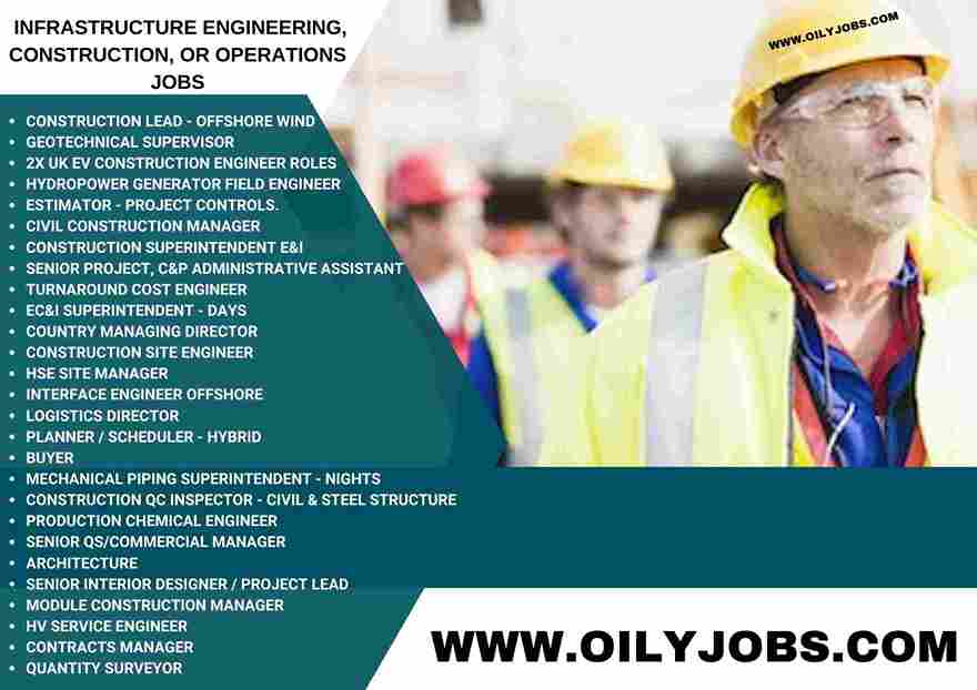 Infrastructure engineering construction operations Jobs