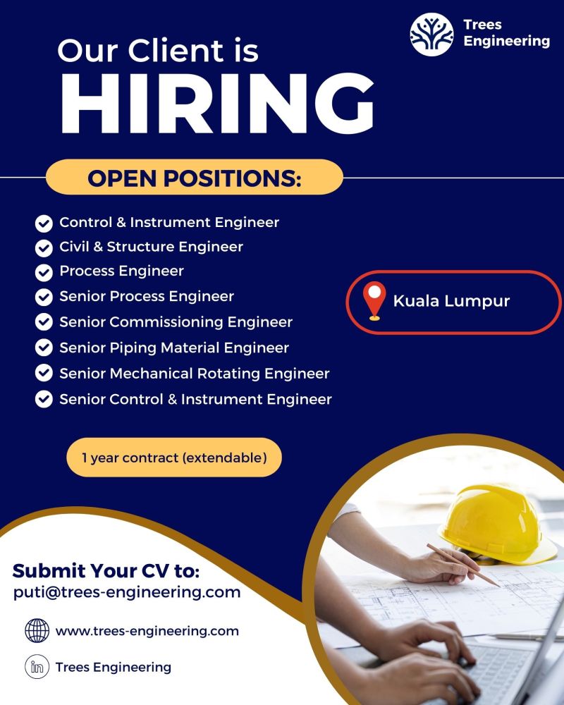 Kuala Lumpur Instrument Civil & Structure Process Mechanical Engineer Jobs