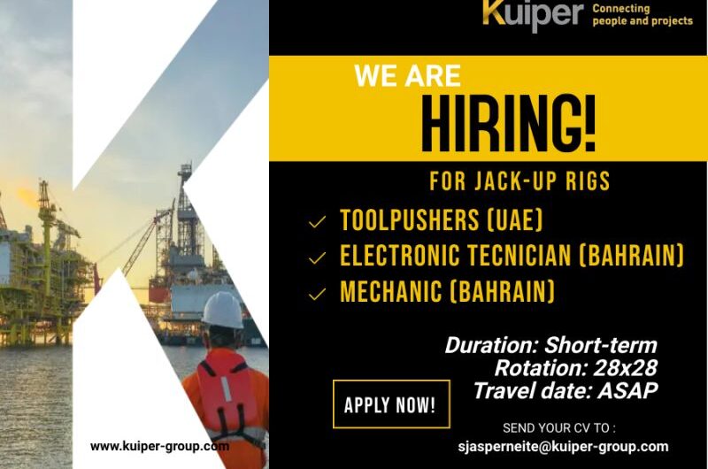 28×28 Rotations Jack up rig vacancies Bahrain shipyard and UAE