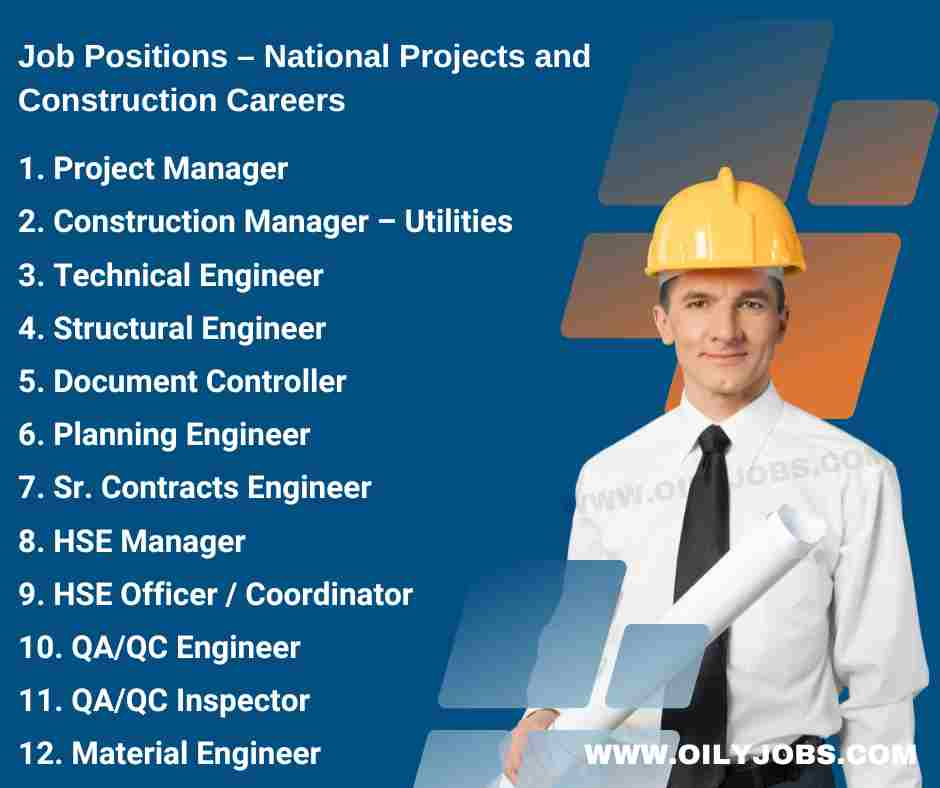 National Projects and Construction Careers Vacancies