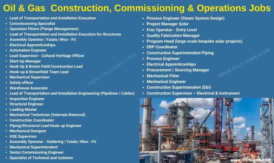 Oil & Gas Construction Commissioning Operations Jobs