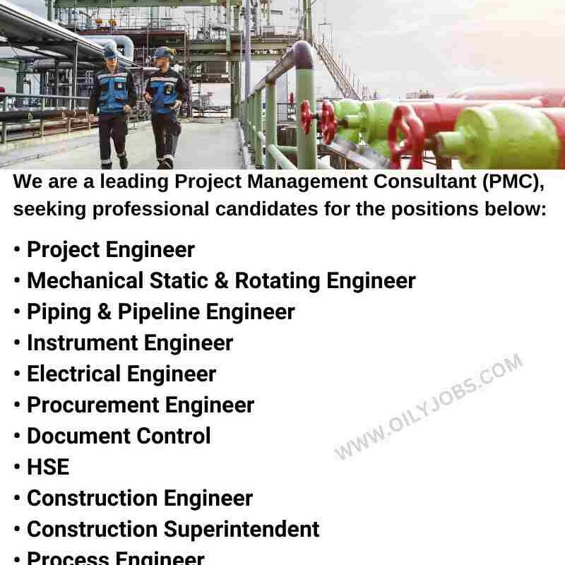 Electrical Instrument Piping & Pipeline Process Civil HSE Process Engineer Jobs