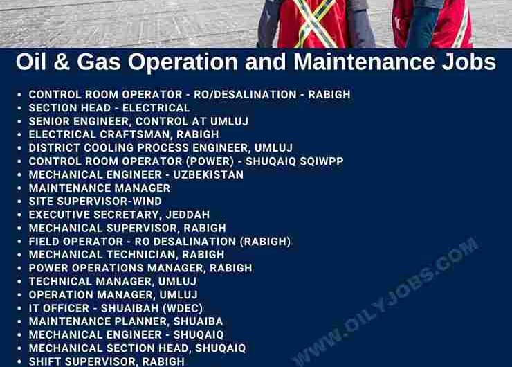 Oil & Gas Operation and Maintenance Jobs Saudi Arabia South Africa