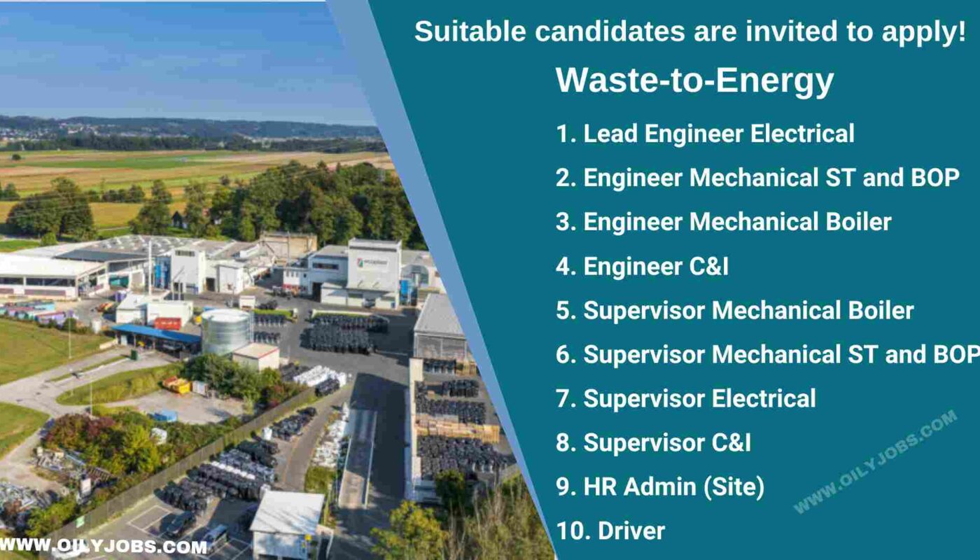 Waste to Energy Engineers and Supervisor Jobs