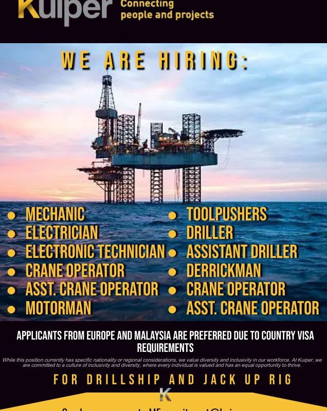 Jack-up Rigs and Drillship vessels Vacancies