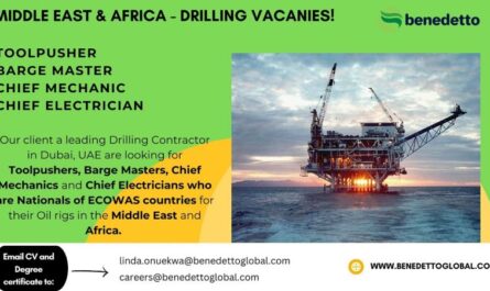 Toolpusher Chief Mechanic Electrician Middle East UAE Jobs