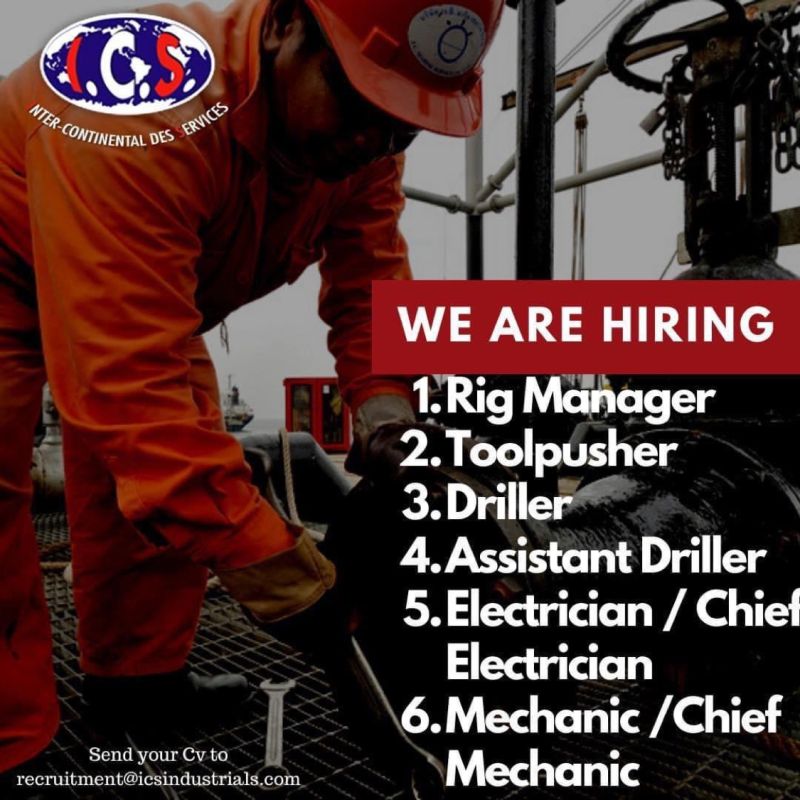 Chief Mechanic Electrician Driller Toolpusher Jobs