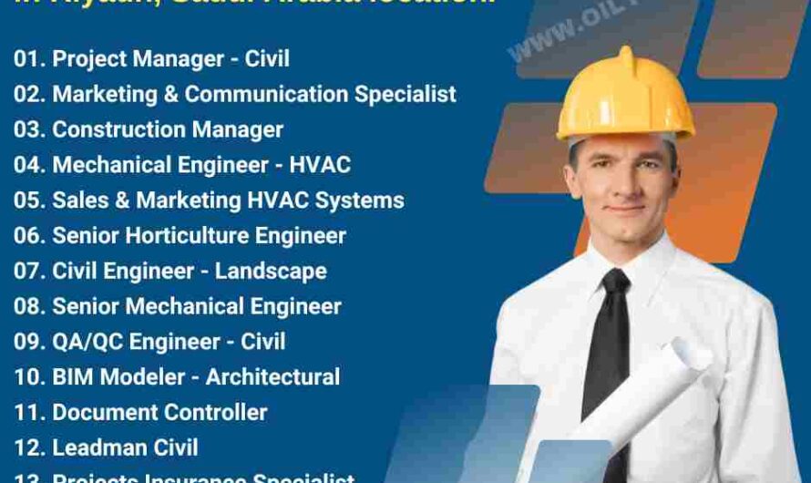 Civil Construction & Infrastructure Jobs Riyadh Saudi Arabia