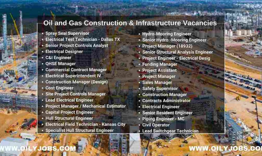 Oil and Gas Construction & Infrastructure Vacancies