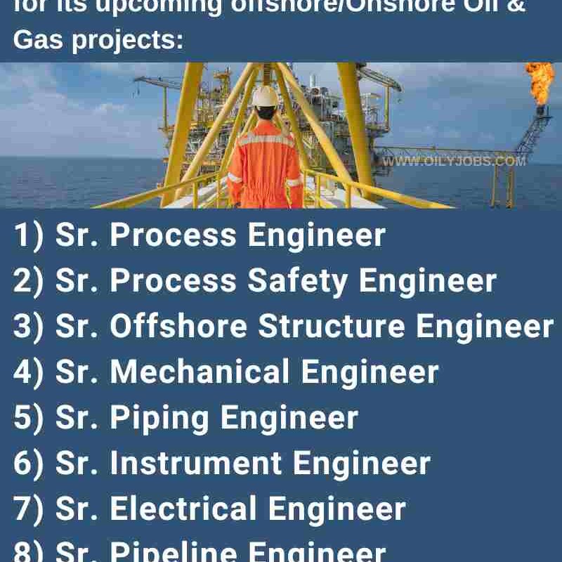 Upcoming offshore/Onshore Oil & Gas projects Vacancies