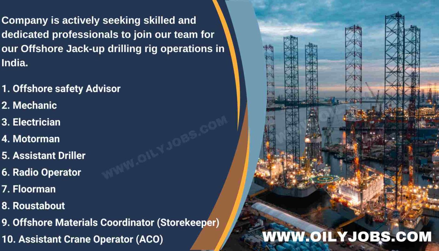 Offshore Jack-up drilling rig operations Jobs in India