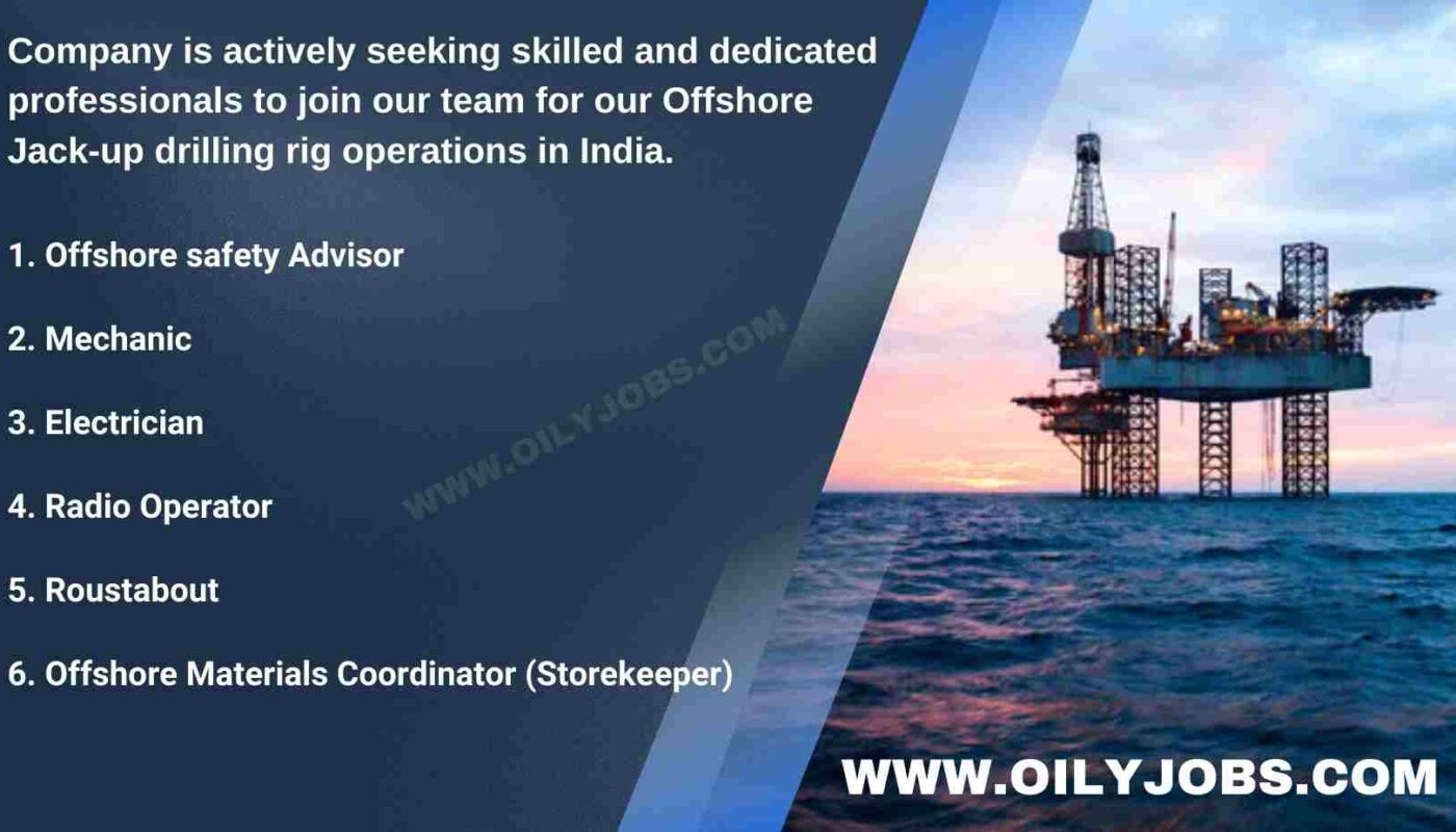 Offshore Jack-up drilling rig operations Jobs in India