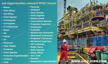 FPSO Vessel onboard Jobs Opportunities