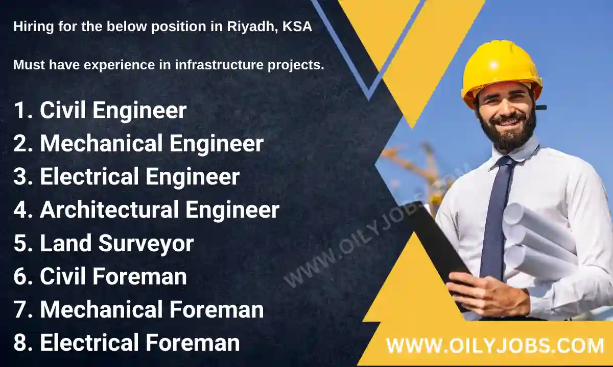 Riyadh, KSA infrastructure projects Jobs