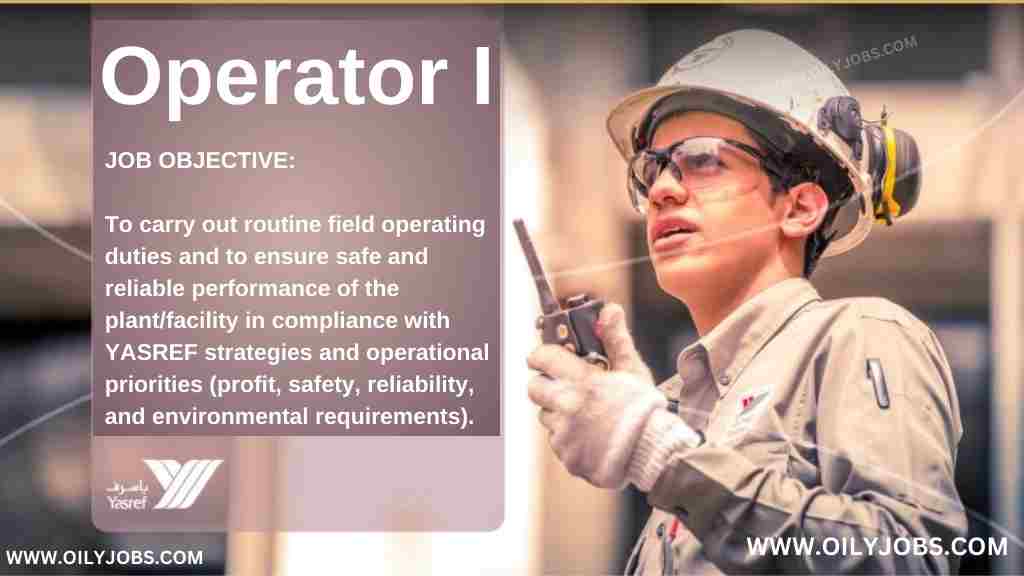 Operator I Job Saudi Arabia