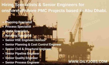 Senior Engineers for onshore/offshore PMC Projects Jobs Abu Dhabi