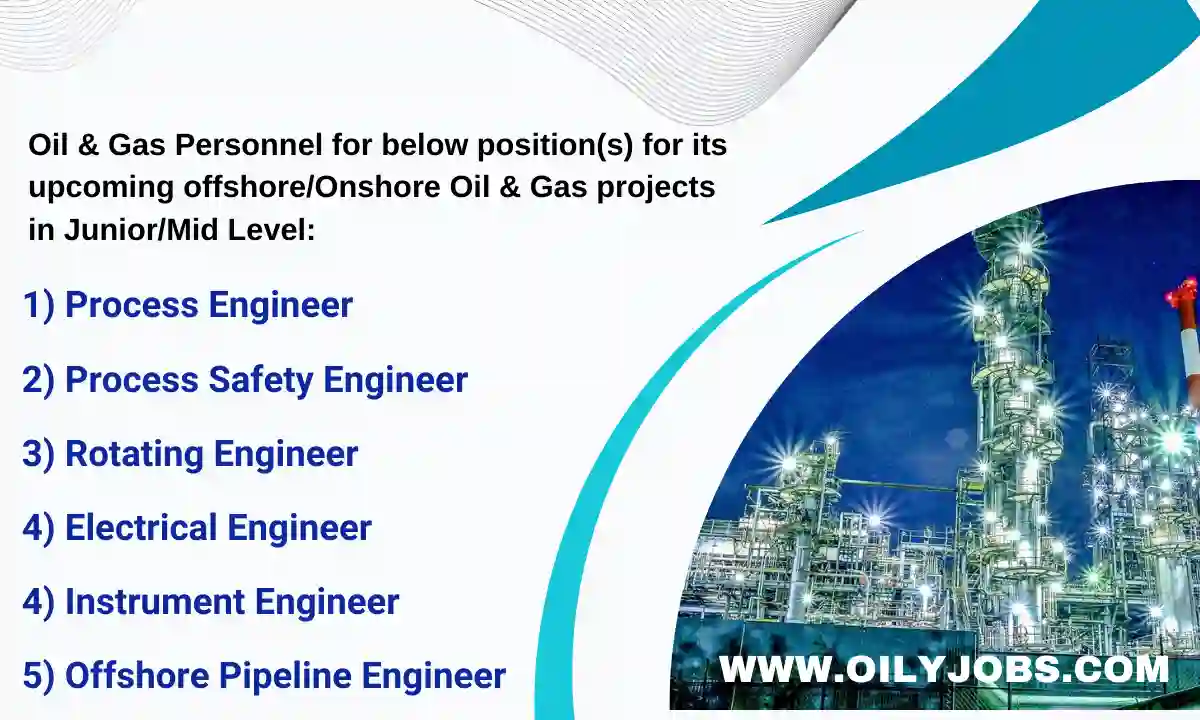 Oil & Gas Personnel for offshore/Onshore projects Jobs