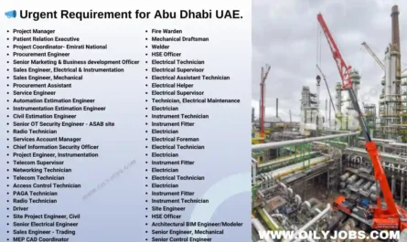 Mechanical Electrical Instrument Technician Welder HSE Officer Jobs UAE