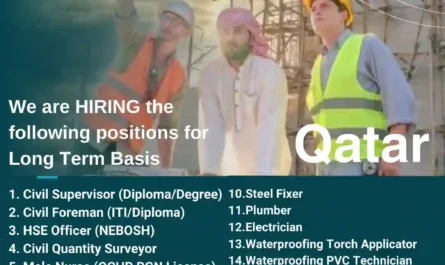 HSE Officer Civil Foreman Painter Electrician Jobs in Qatar