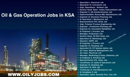 Oil & Gas Operation Jobs in KSA