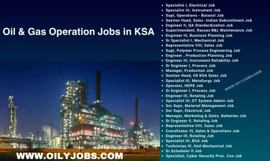 Oil & Gas Operation Jobs in KSA