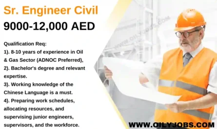 Sr Engineer Civil Oil & Gas Sector Jobs in UAE