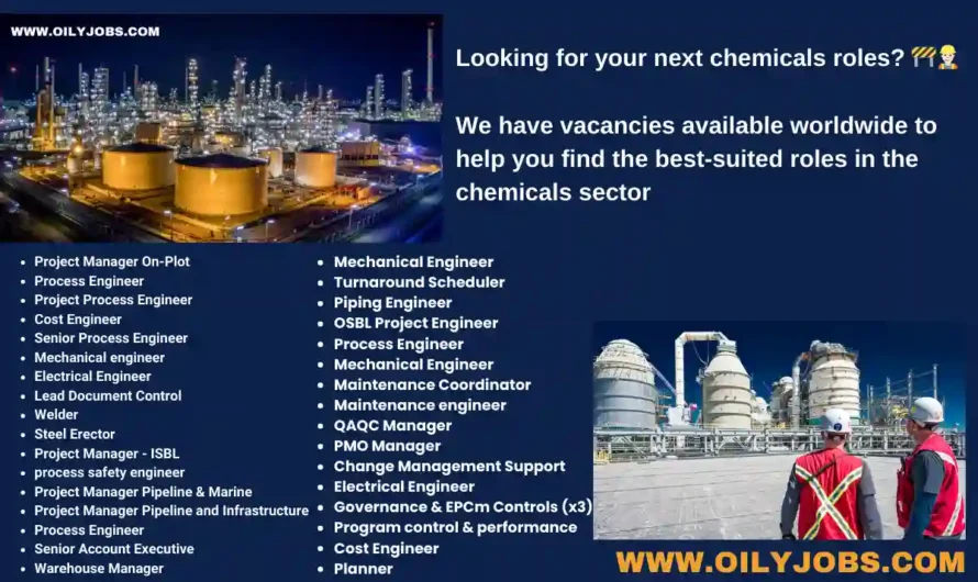 Chemicals Sector Vacancies available Worldwide