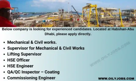 Oil/Gas experienced candidates Jobs in UAE